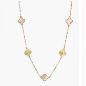 Argento Vivo Mother-of-Pearl Clover Station Necklace